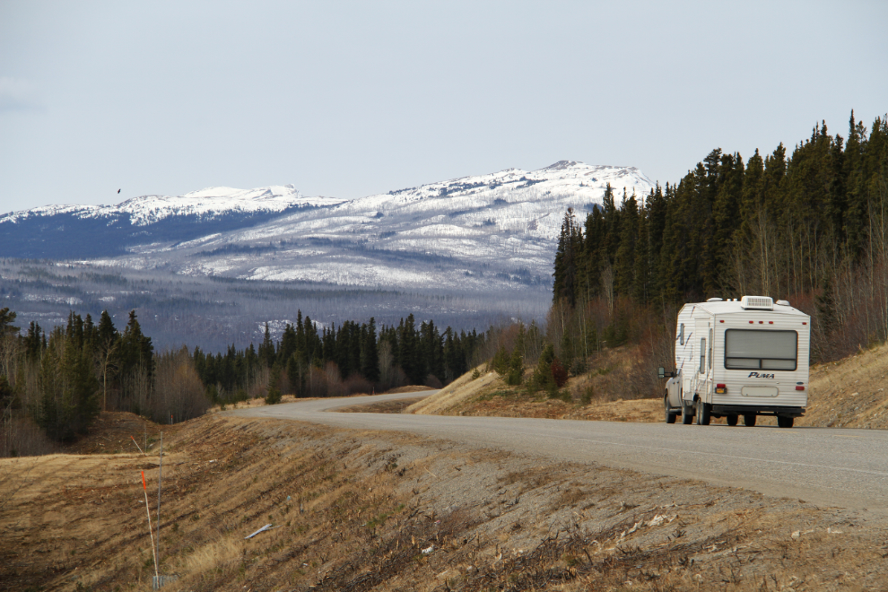 RV heading north on the Alaska Highway