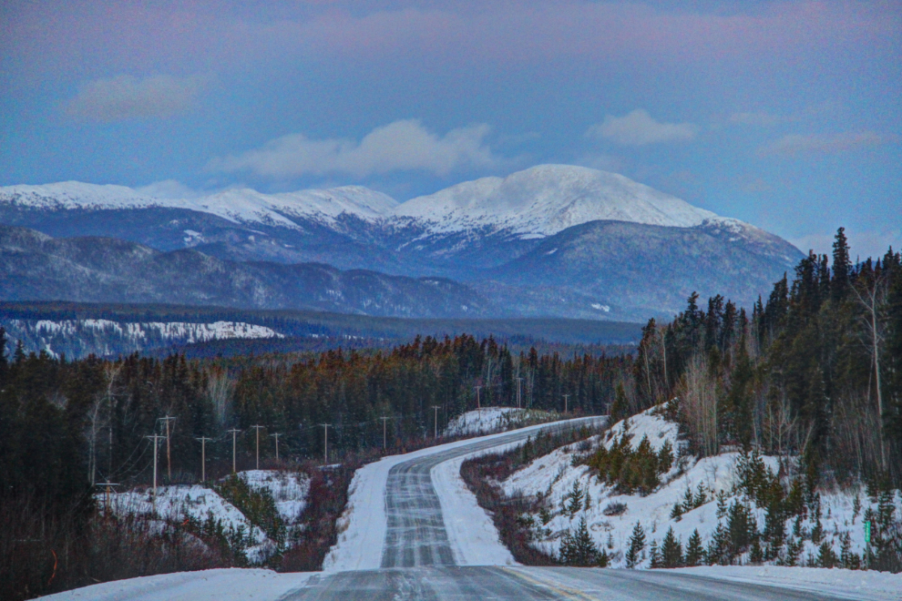 A winter dawn on the Alaska Highway