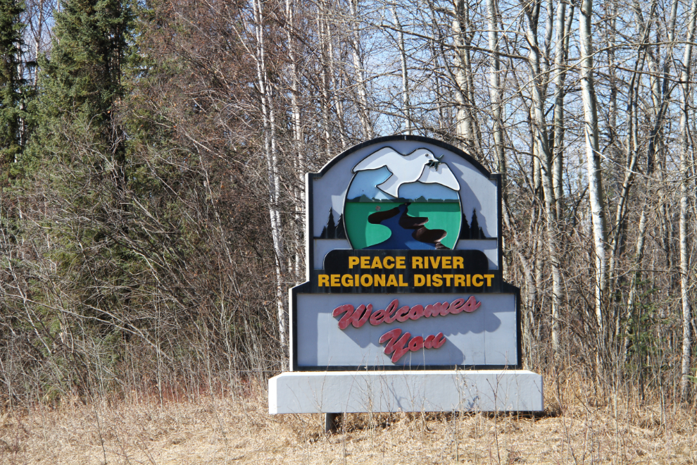 Peace River Regional District welcome sign