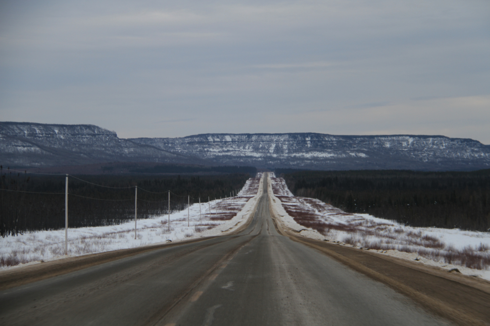 Alaska Highway Km 386.7 on a mild winter day