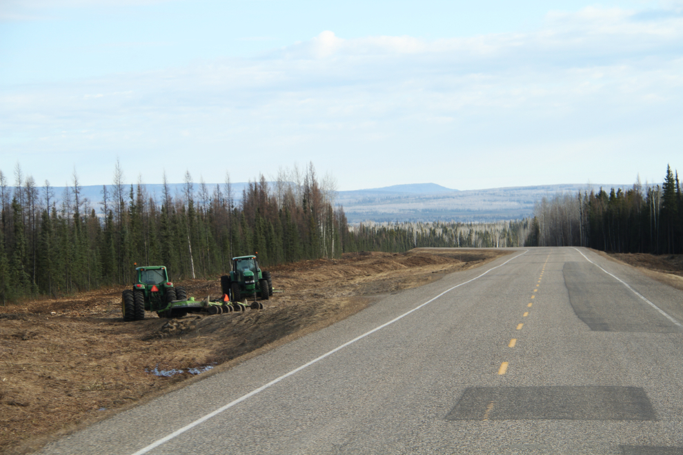 Landscaping along the Alaska Highway