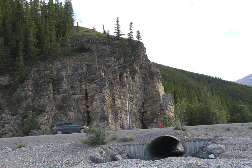 Alaska Highway culvert in Muncho Lake Provincial Park, BC