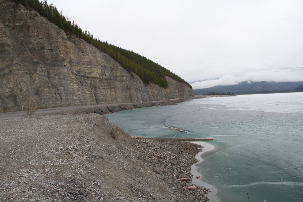 Muncho Lake, BC, frozen