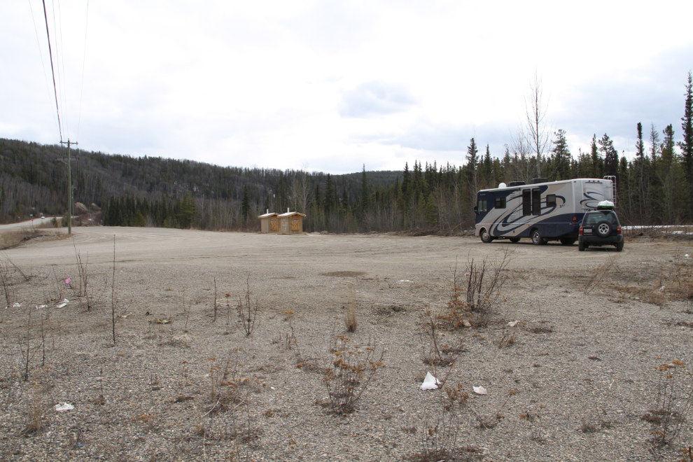 RV at a rest stop south of Watson Lake, Yukon