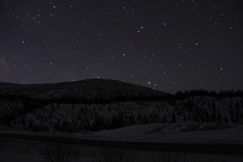 Summit Lake, BC, on a winter night