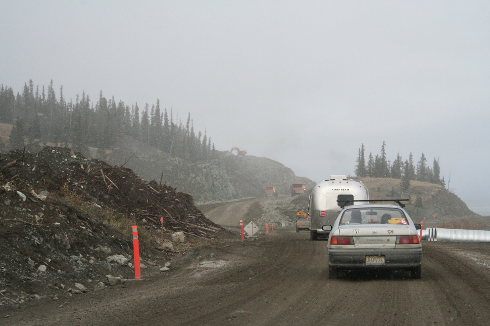 Rebuilding of the Alaska Highway at Sheep Mountain, Yukon