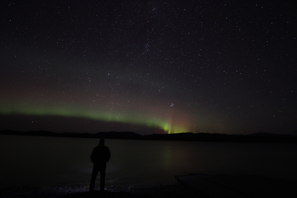 Aurora borealis at Lake Laberge, Yukon