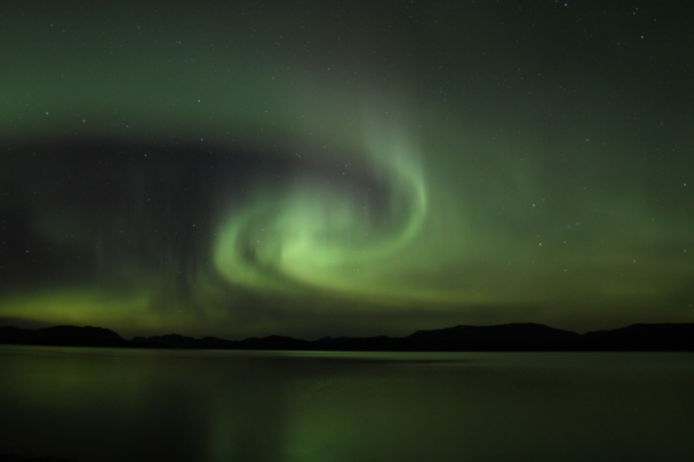 Northern lights at Lake Laberge, Yukon