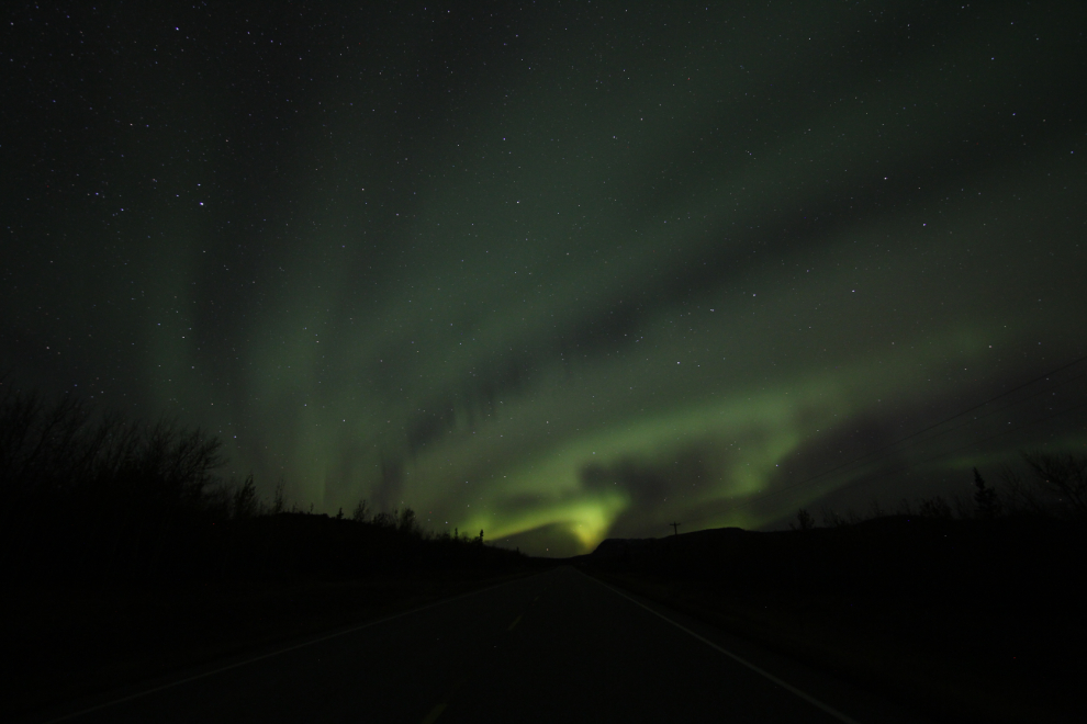 Northern lights over the North Klondike Highway, Yukon