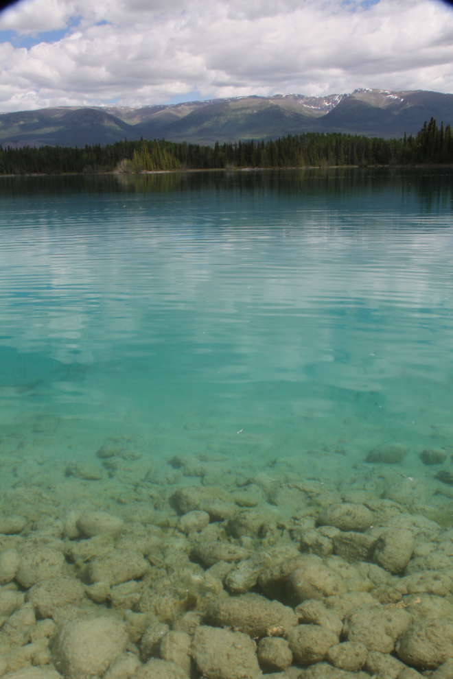The clear waters of Boya Lake, BC