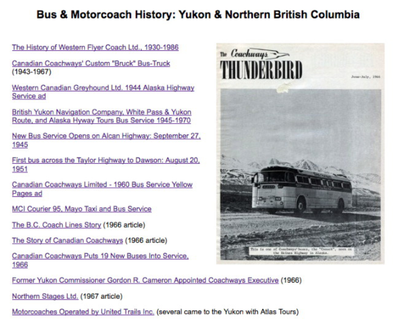 Bus & Motorcoach History: Yukon & Northern British Columbia