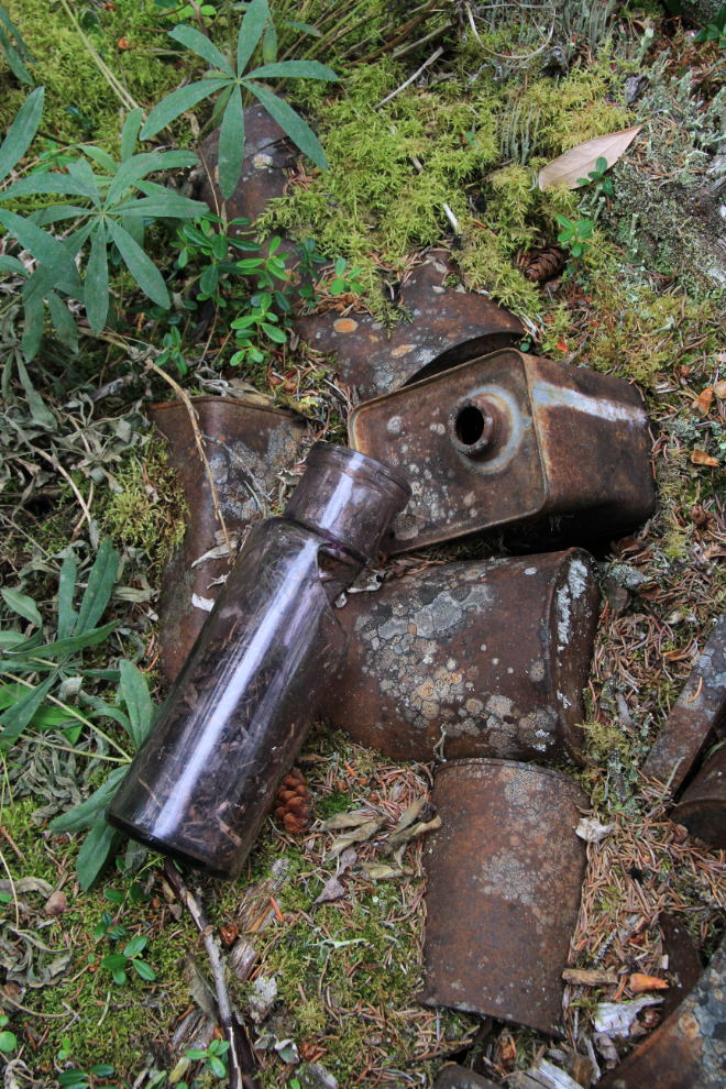 Garbage dump at a century-old logging camp on the BC/Yukon border