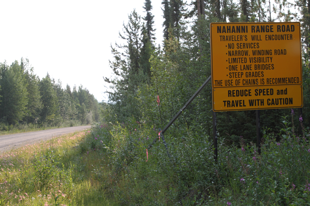 Sign on the Nahanni Range Road, Yukon