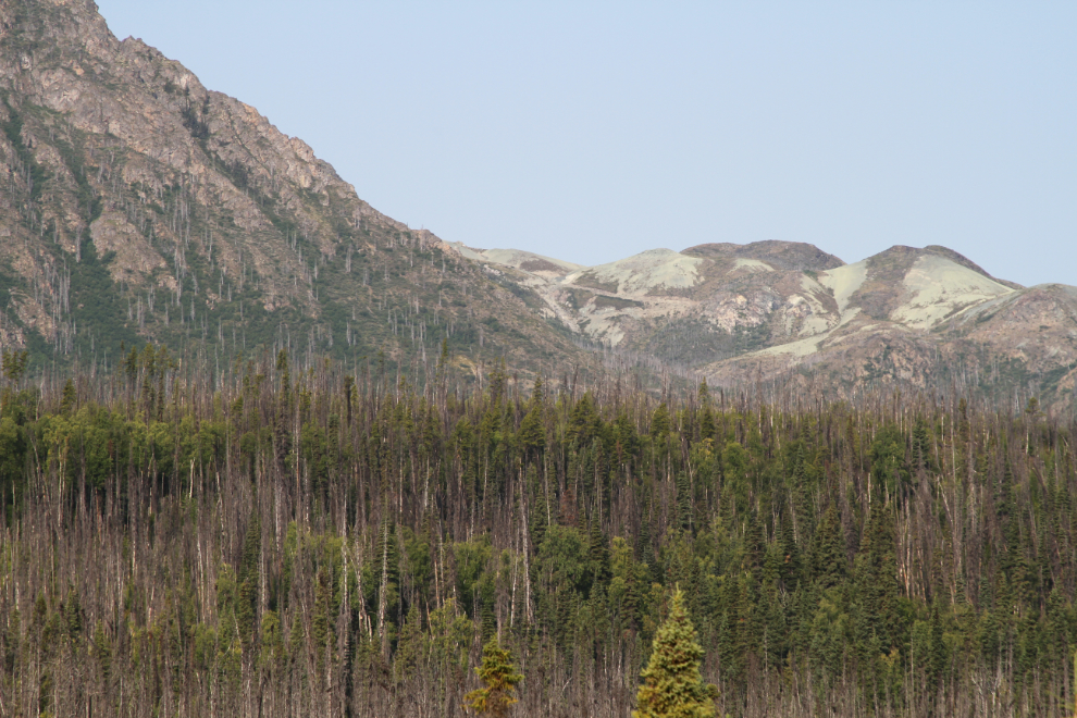 An old mine high above the Robert Campbell Highway, Yukon