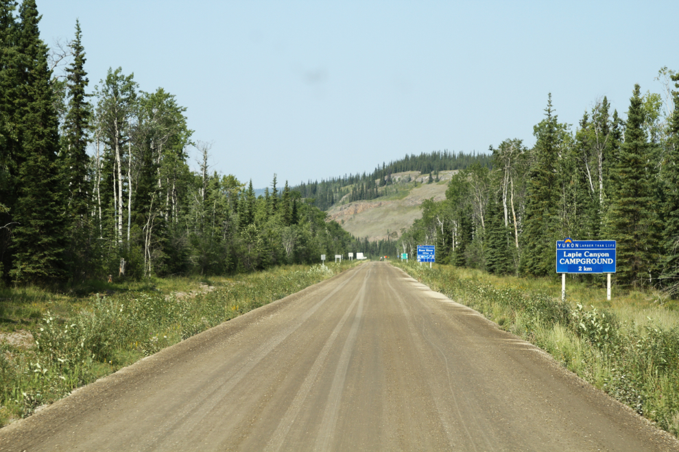 Nearing Lapie Canyon Campground and Ross River, Robert Campbell Highway, Yukon