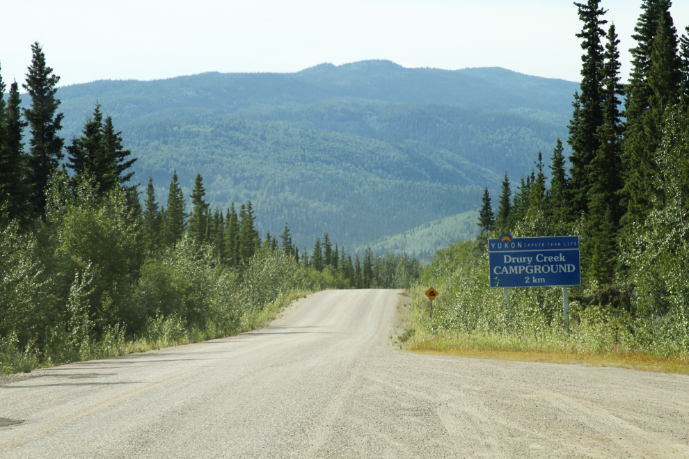 Westbound on the Robert Campbell Highway, nearing Drury Creek Campground