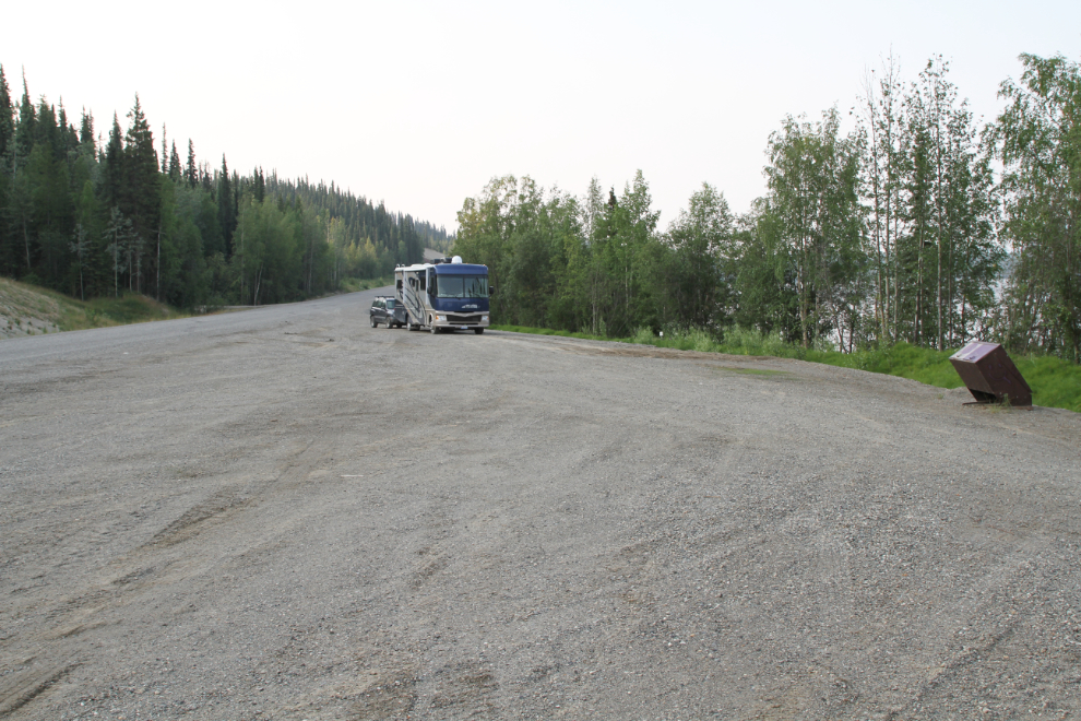 RV in a pullout on the Robert Campbell Highway, Km 92.0