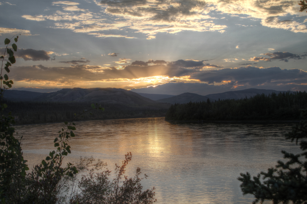 Sunset over the Yukon River at Carmacks