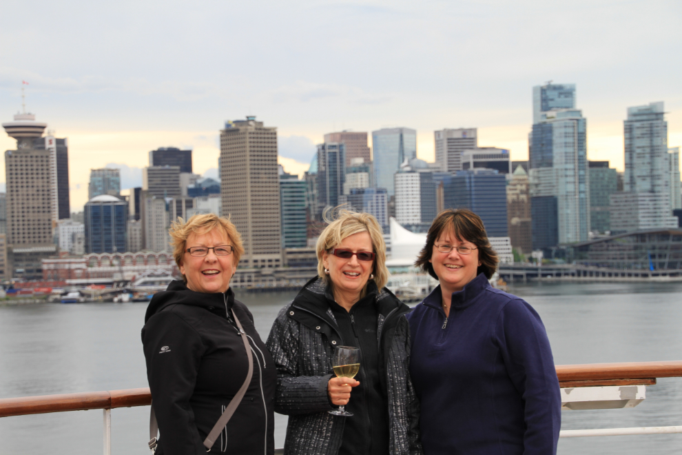 Friends on an Alaska cruise ship