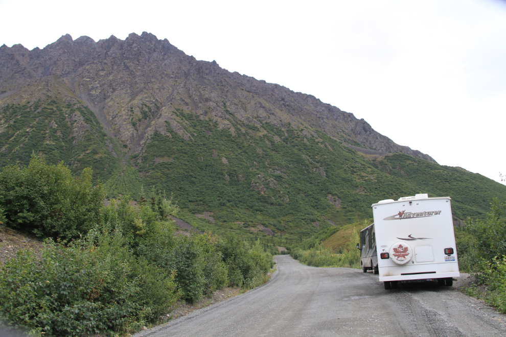 RVs parked along the Denali Highway, Alaska
