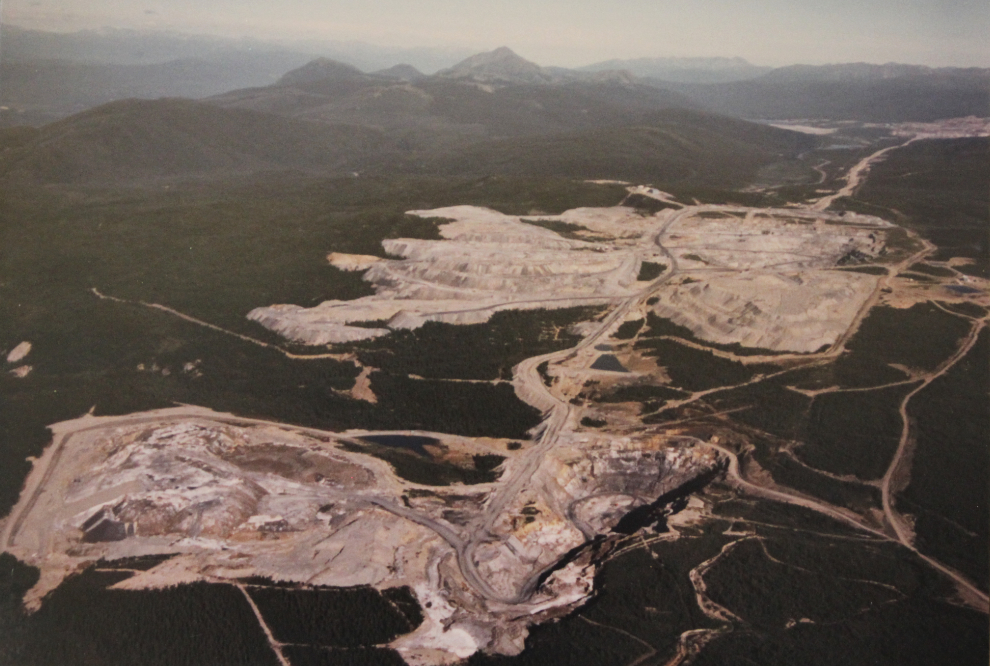 Aerial view of the Anvil Range Mine at Faro, Yukon