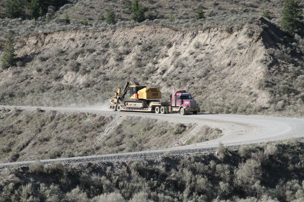 Heavy equipment haul on the Farwell Canyon Road