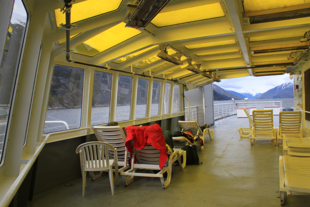 The solarium on the Alaska ferry LeConte