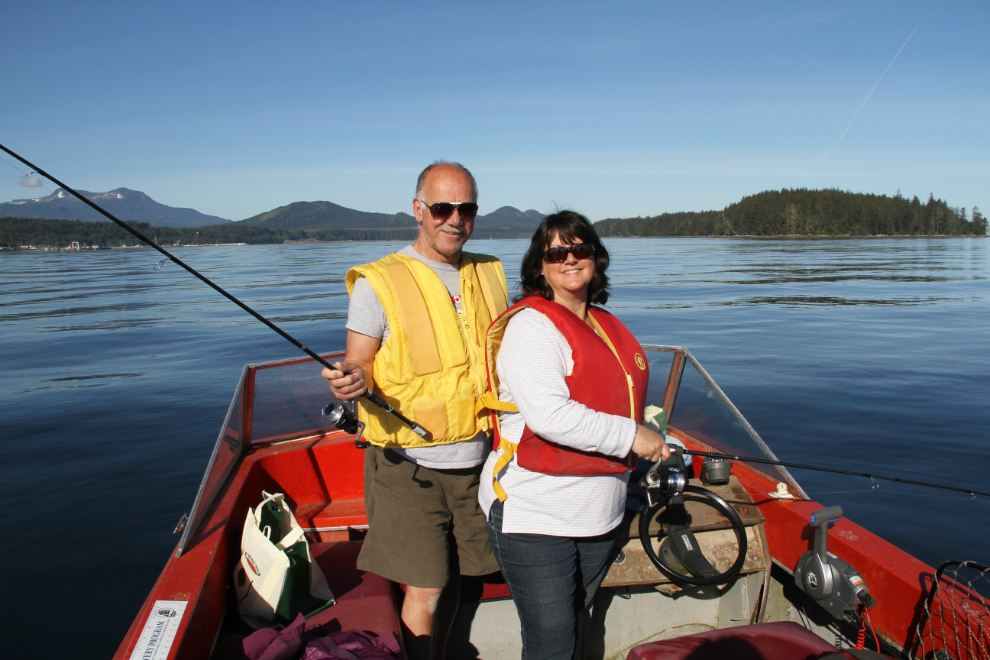 Murray and Cathy fishing at Port McNeill, BC