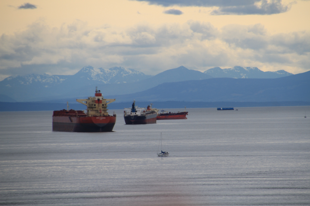 Freighters in English Bay at Vancouver