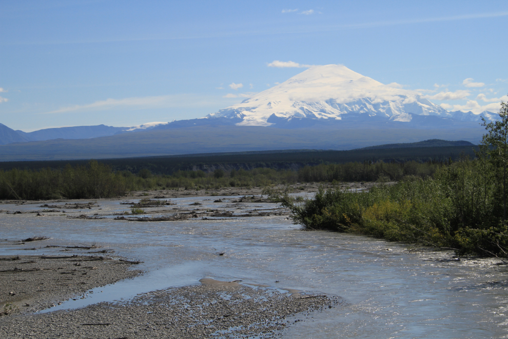 Mount Sanford and the Chistochina River, from the highway bridge