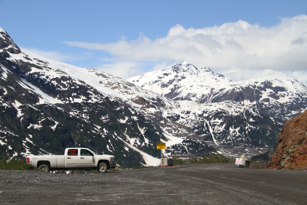 Km 37.0 on the Salmon Glacier road - closed beyond this point