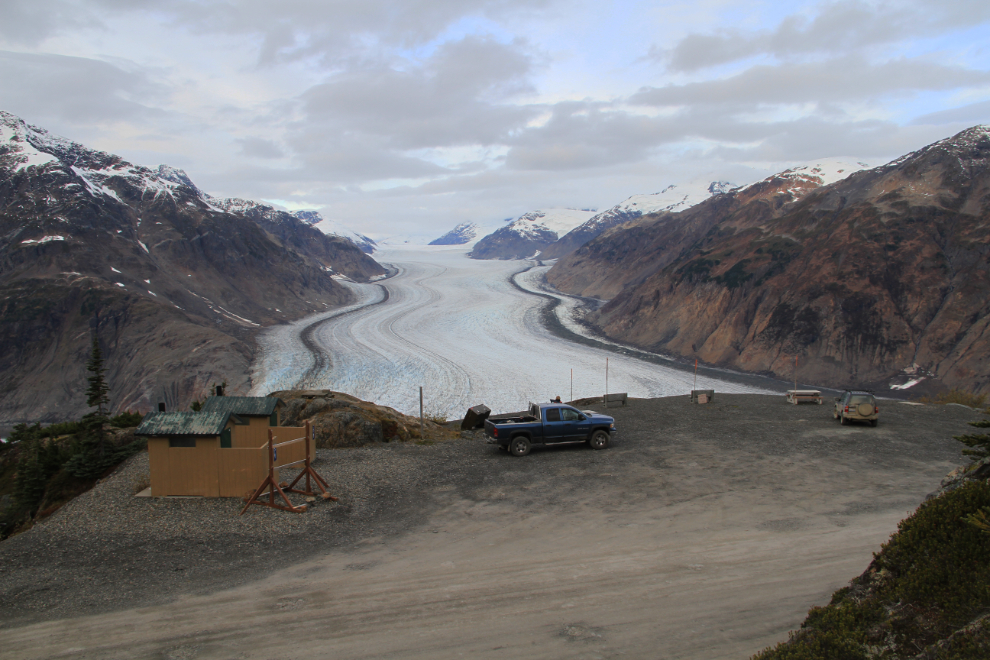 The Salmon Glacier viewing area.