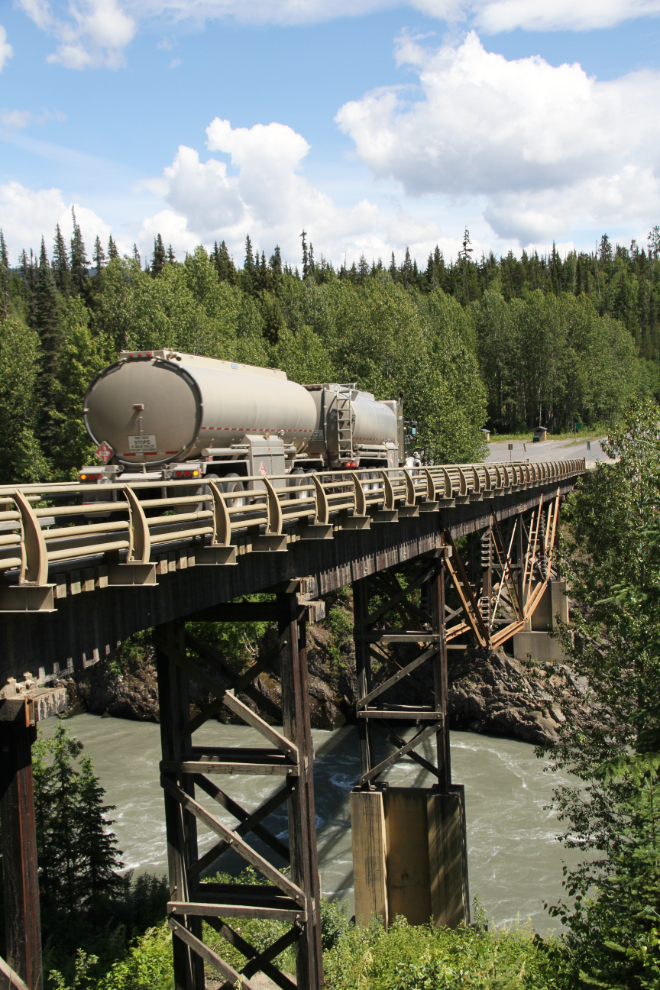 One-lane bridge over the Nass River on the Stewart-Cassiar Highway