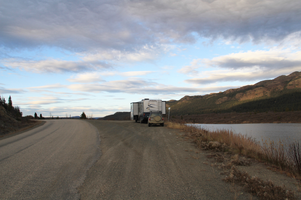RV camping at Lower Gnat Lake on the Stewart-Cassiar Highway