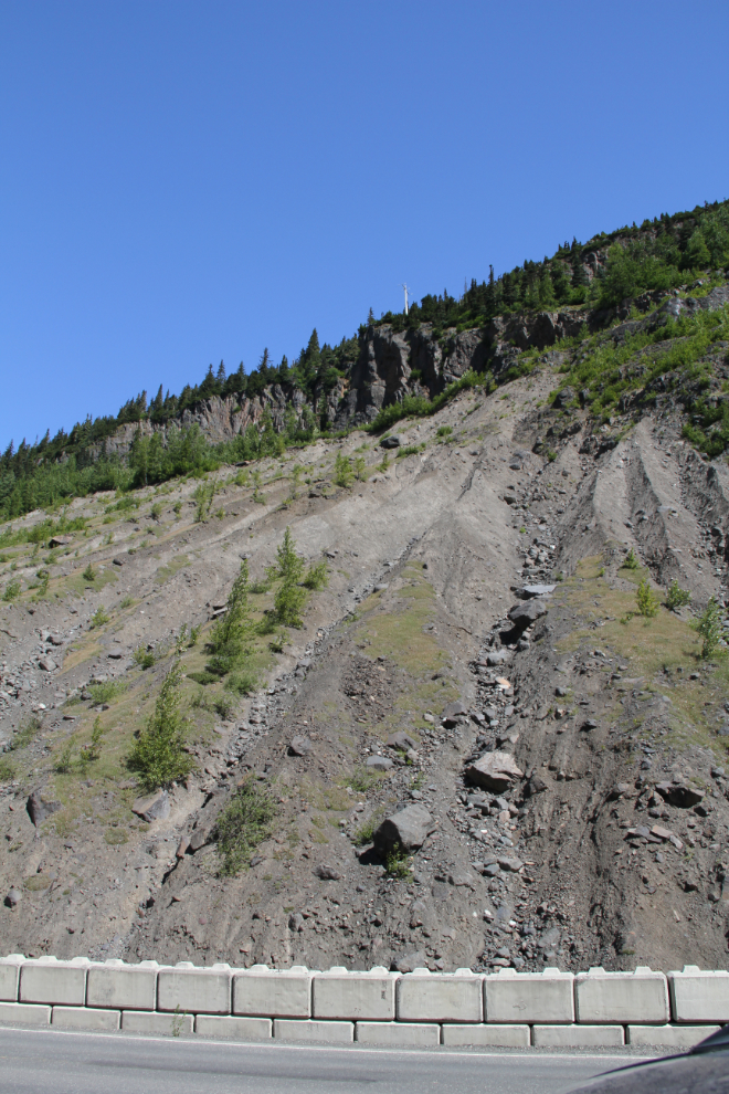 Unstable slope along BC's Glacier Highway