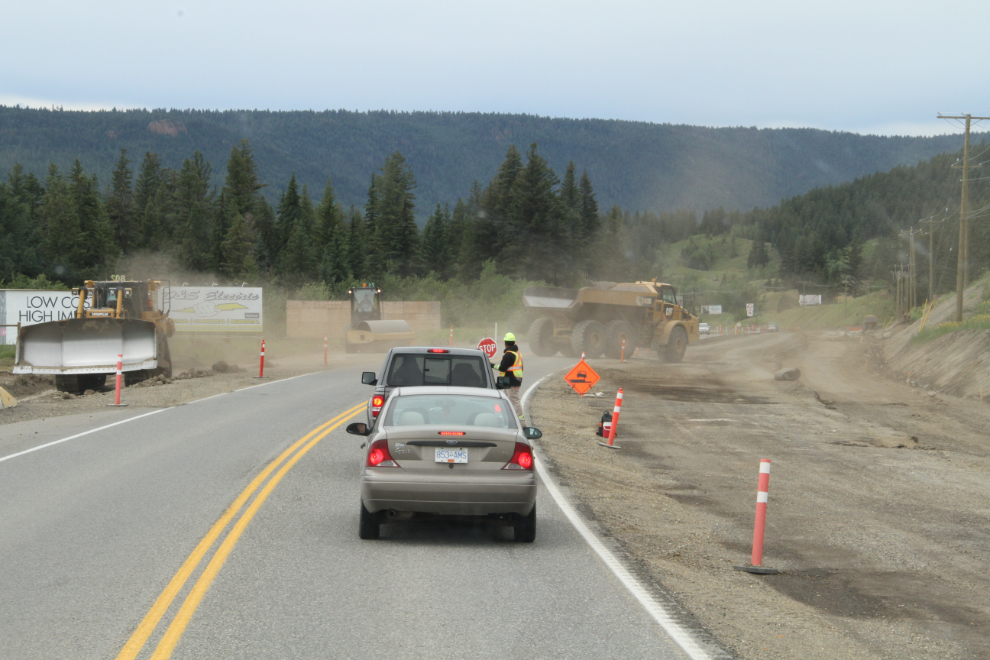 Construction on BC Highway 97 south of Williams Lake