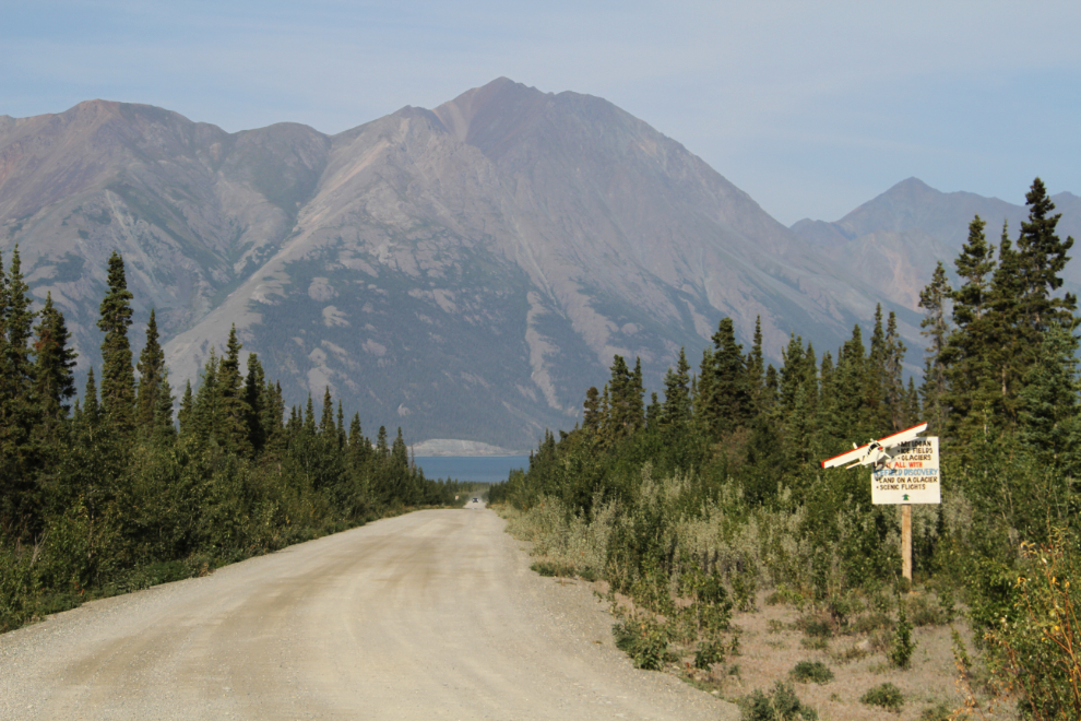 The road to Icefield Discovery's air base on Kluane Lake