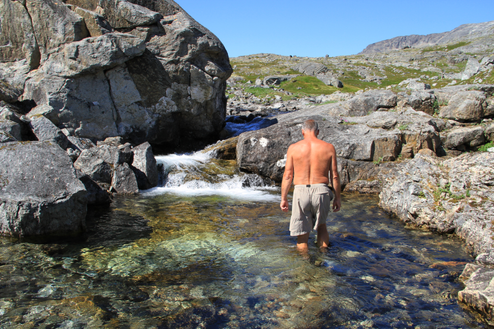  Wading in a creek along the BC / Alaska border