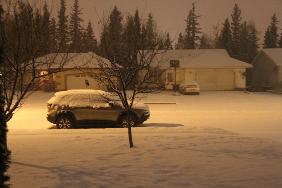 Snowing in Hinton, Alberta