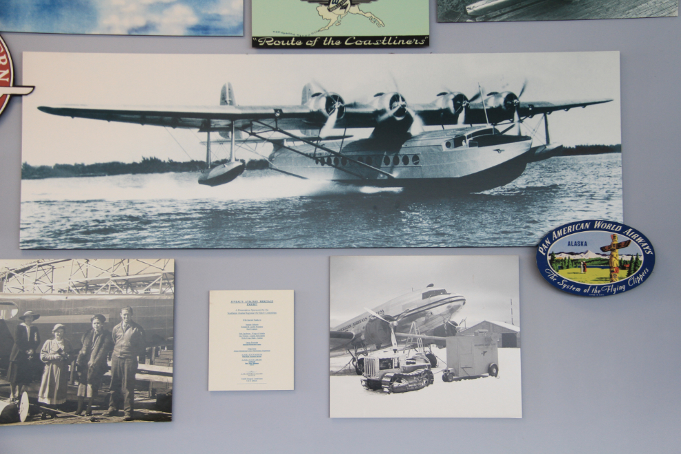 Aviation history display at the Juneau airport