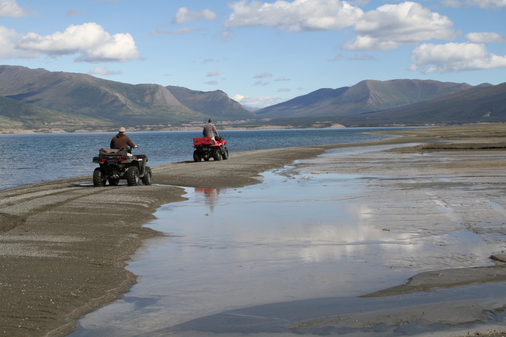 ATVs on the beach of Kluane Lake, Yukon