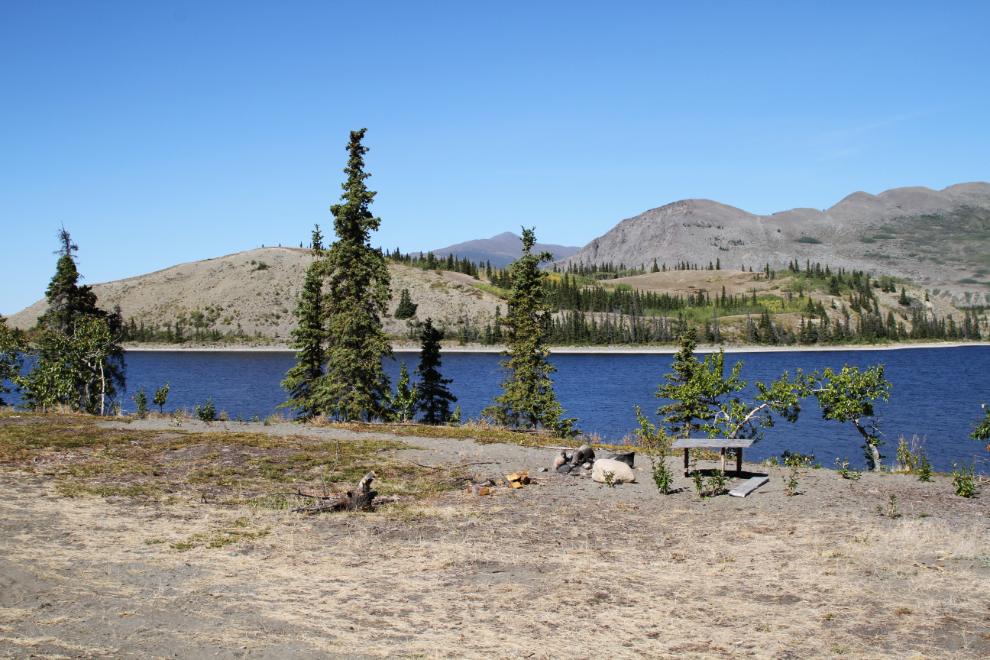 Camping spot on Cultus Lake, Yukon