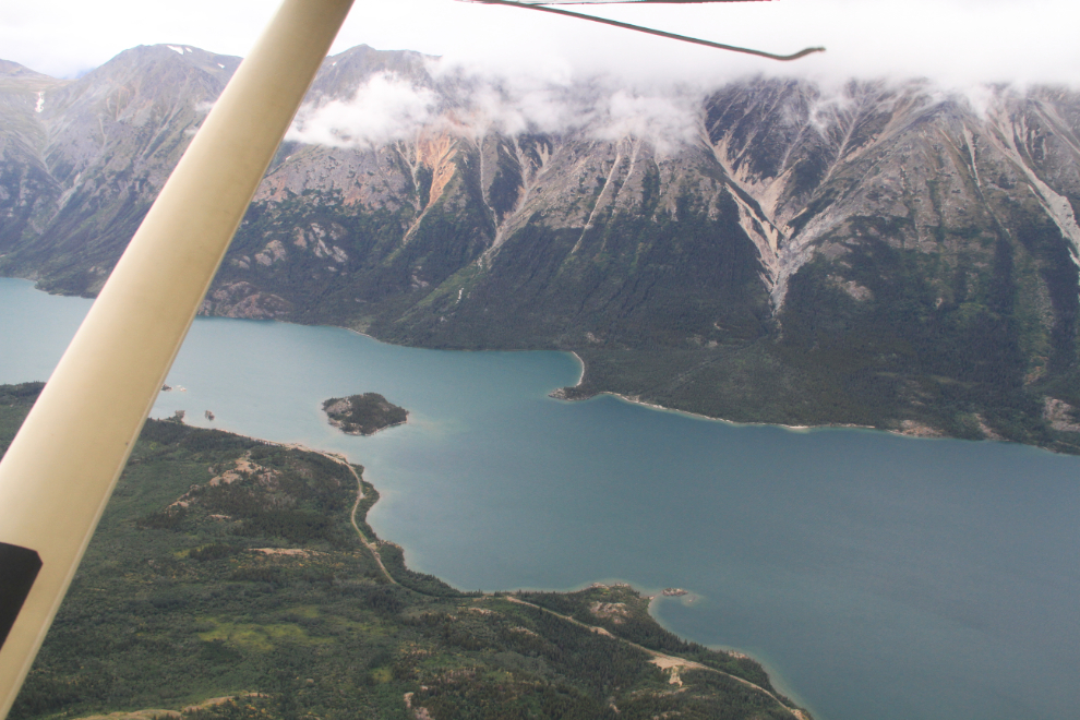 Aerial view of Lake Bennett, Yukon