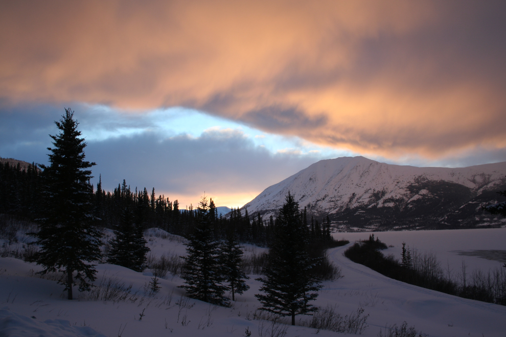 Beautiful light following a wild March storm at Carcross, Yukon