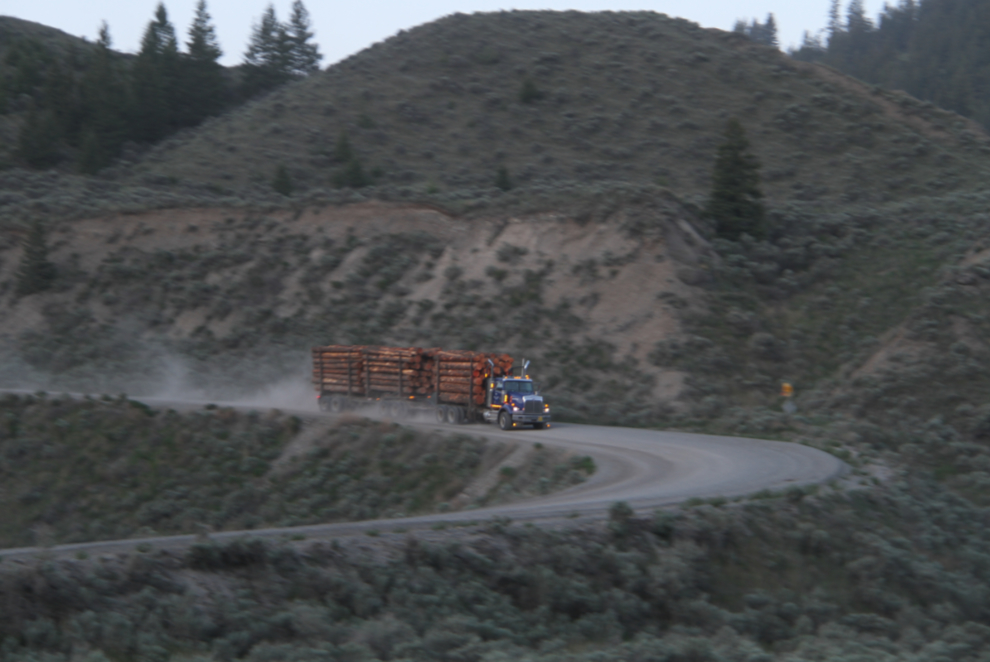 Logging truck on the Farwell Canyon Road in BC