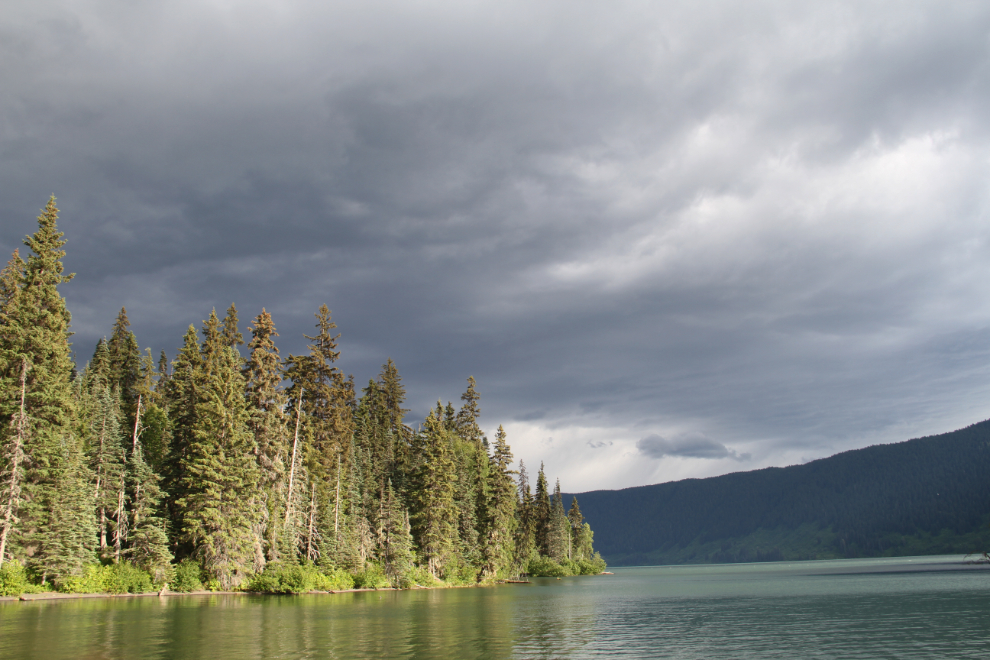 A storm approaching Meziadin Lake campground