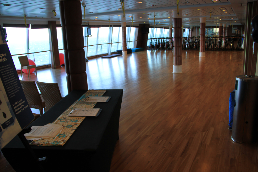 Fitness class room on the cruise ship Norwegian Sun