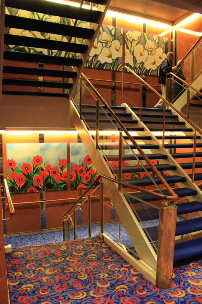 Stairs on the cruise ship Norwegian Sun