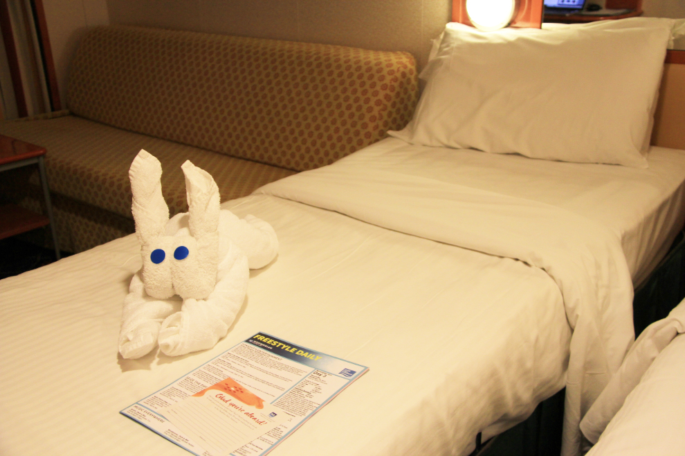 Towel animal on the cruise ship Norwegian Sun