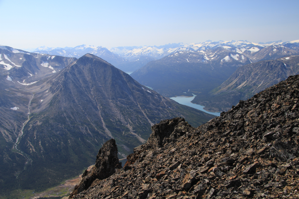 Looking down on Lake Bennett, BC